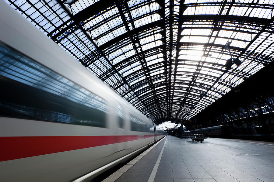 High Speed Train In Cologne Central Photograph by Jorg Greuel