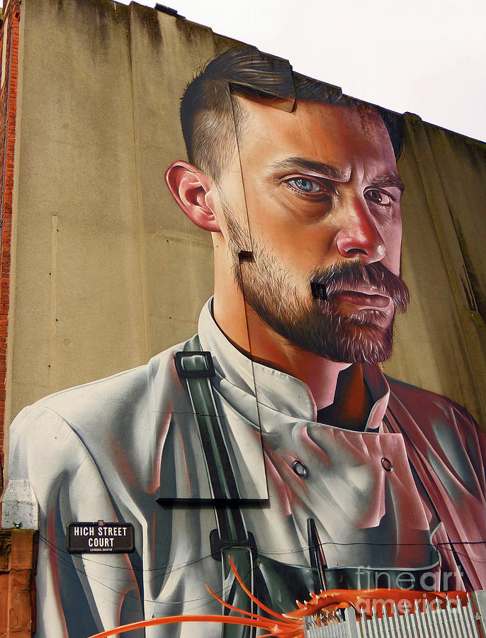 Mural of a High Street Chef in Belfast Photograph by Marguerita Tan