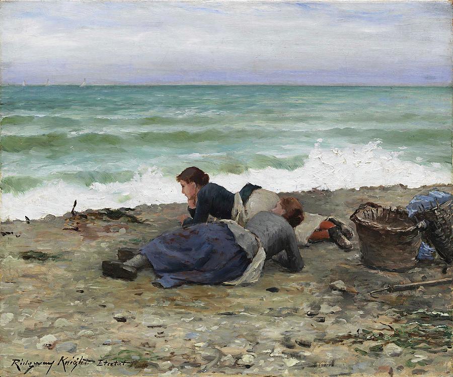 High Tide, Etretat Painting by Daniel Ridgway Knight - Fine Art America