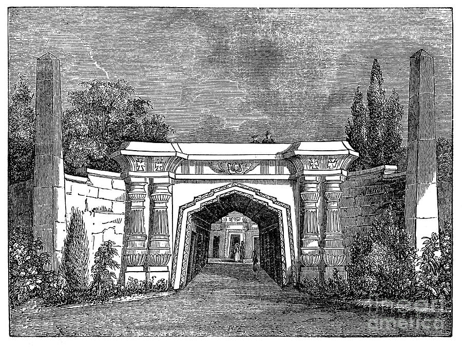 Highgate Cemetery, London, 1838 Drawing by Print Collector