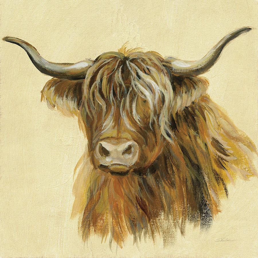 Animal Painting - Highland Animal Cow by Silvia Vassileva