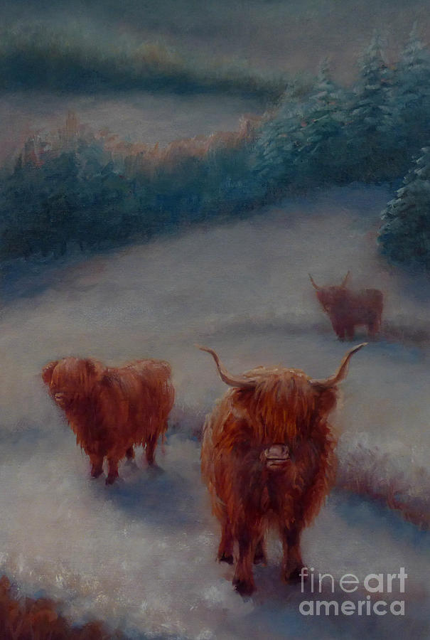 Highland Cattle, 2018 Painting by Lee Campbell