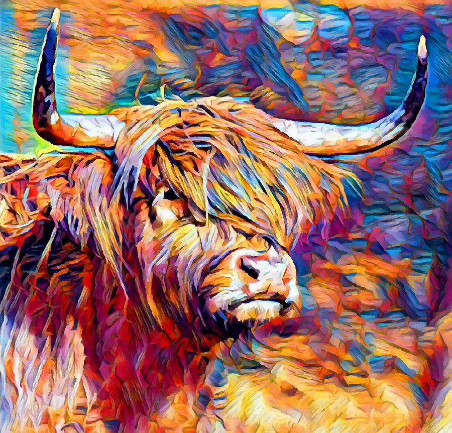 Highland Cow 6 Painting by Chris Butler