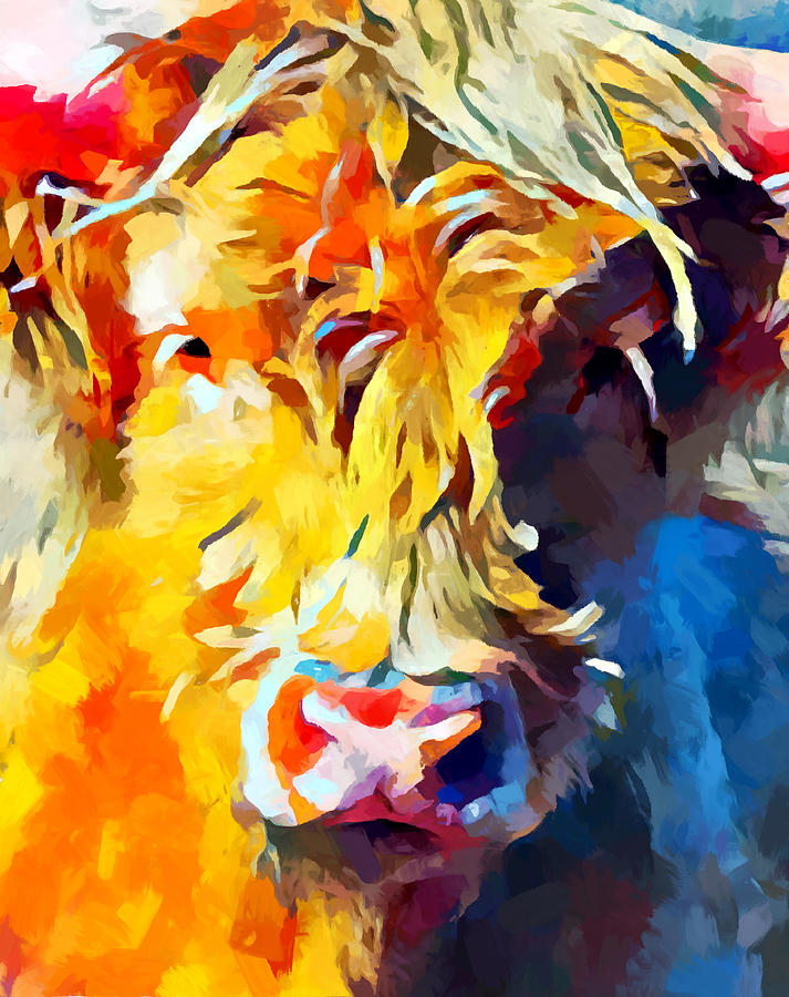 Highland Cow 7 Painting by Chris Butler