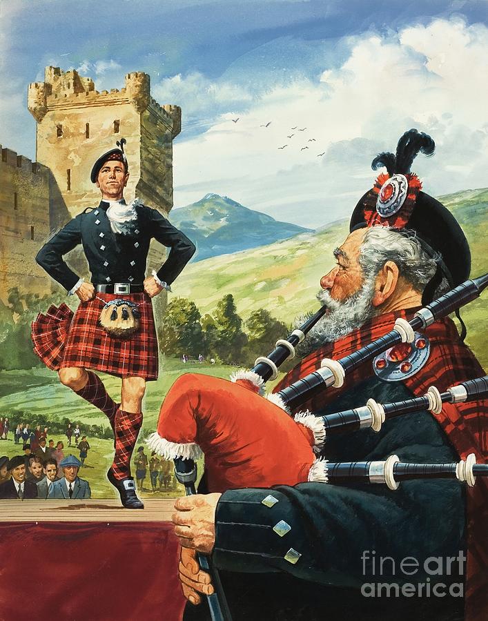 Highland Dancing Painting by English School - Fine Art America