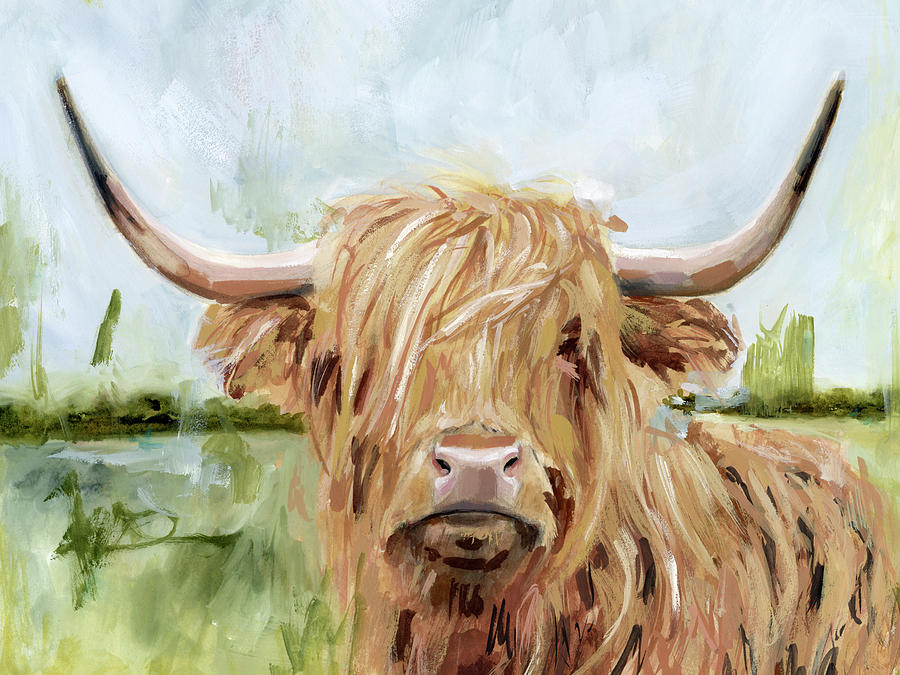 Highland Grazer I Painting by Victoria Borges