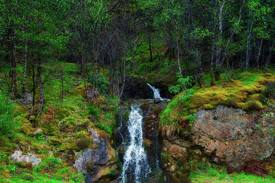 Highland Waterfall - Glen Coe Scotland Photograph by Bill Cannon