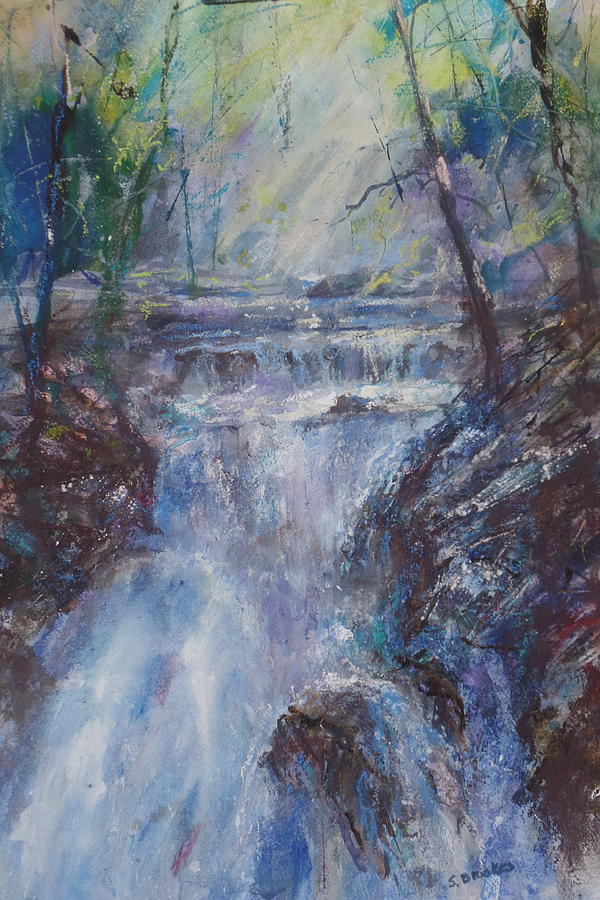 Highland Waterfall Painting By Stella Brookes Fine Art America