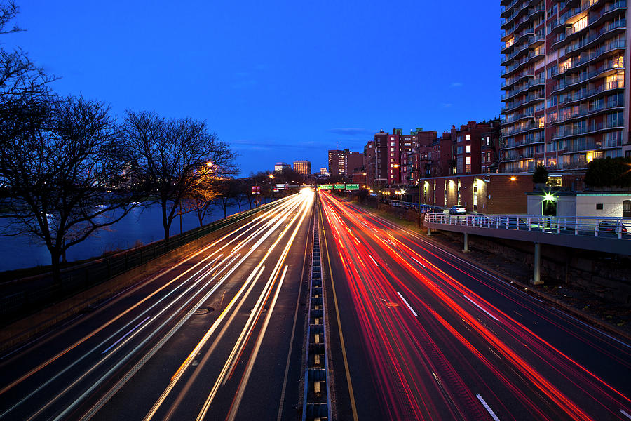 Highway In Boston At Twilight Photograph by Angiephotos