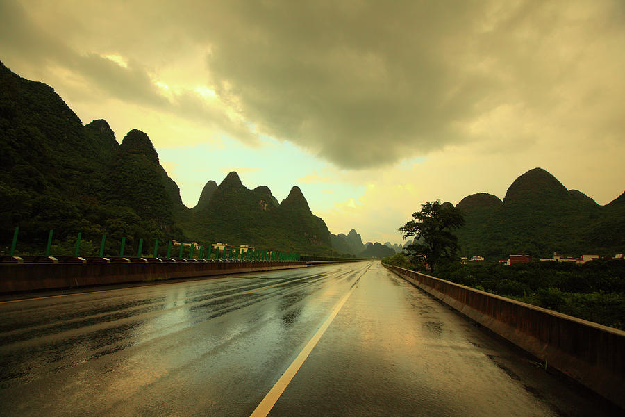 Highway In Karst Landform Photograph by Bihaibo