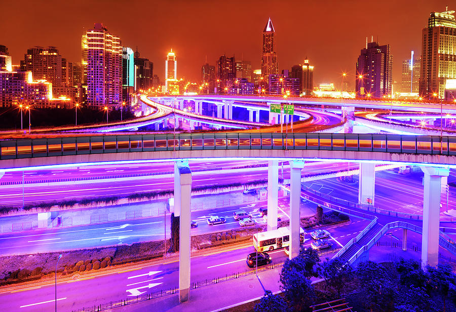 Highway In Shanghai, China Photograph by Nikada