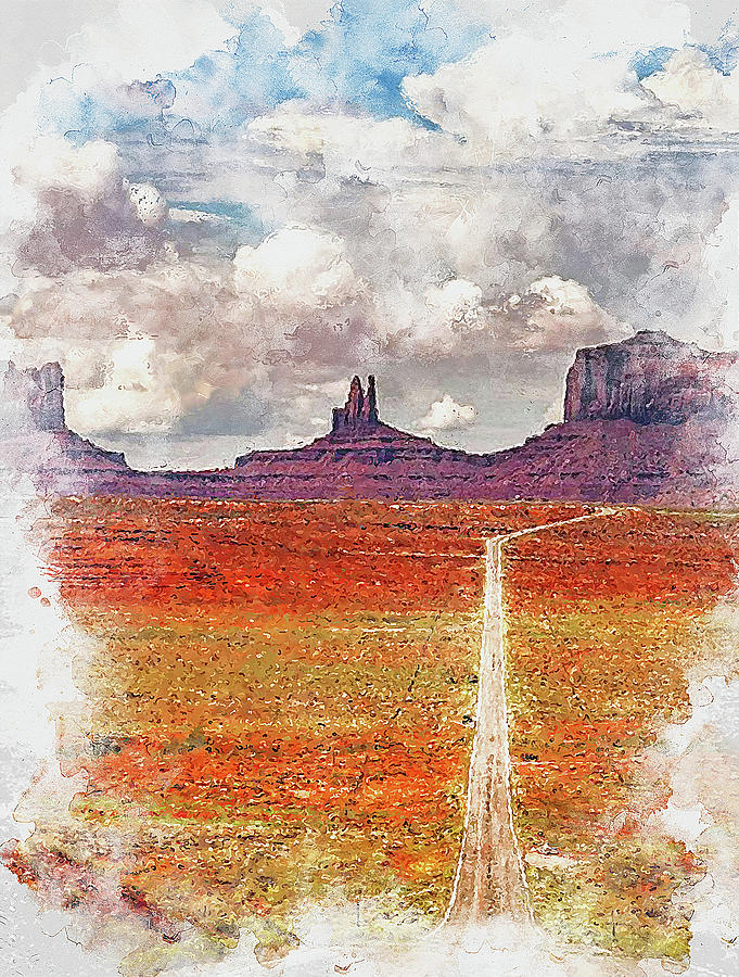 Highway in the Desert - 02 Painting by AM FineArtPrints