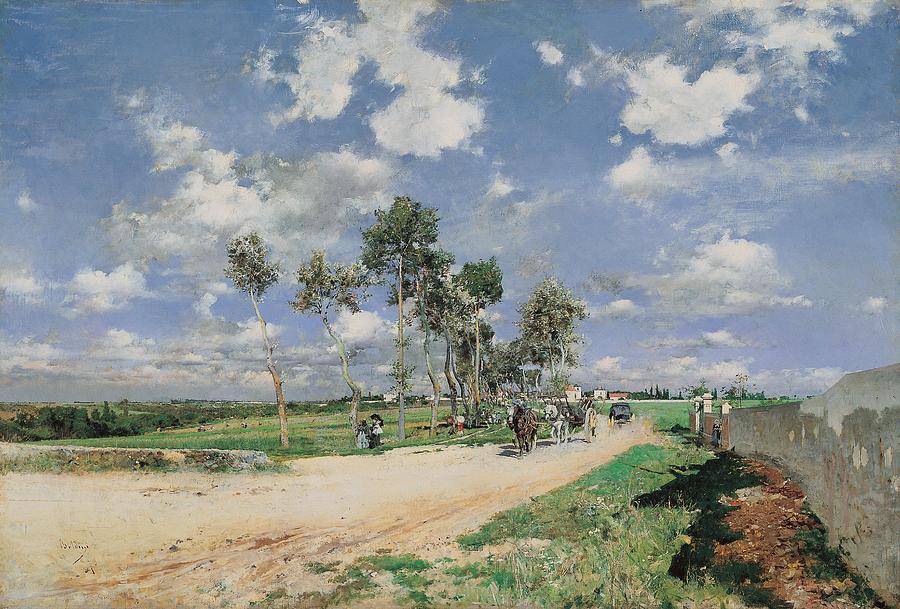 Highway of Combes-la-Ville, 1873 Painting by Giovanni Boldini