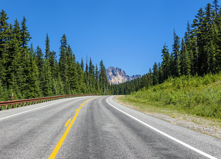 North Cascades National Park Photograph - Highway Passing Through A Forest, North by Panoramic Images