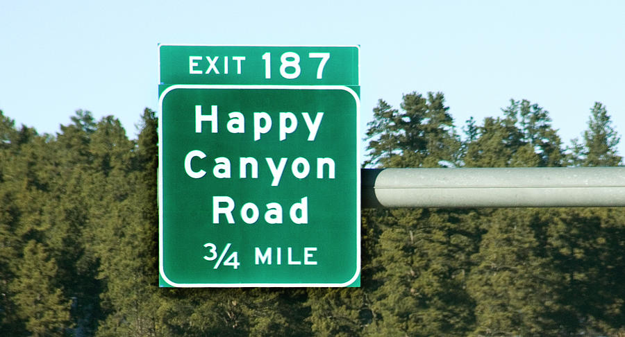 Highway Sign for Happy Canyon Road Photograph by Marilyn Hunt