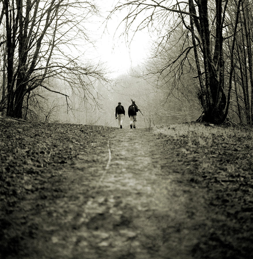 Hikers On Misty Trail Photograph by Danielle D. Hughson
