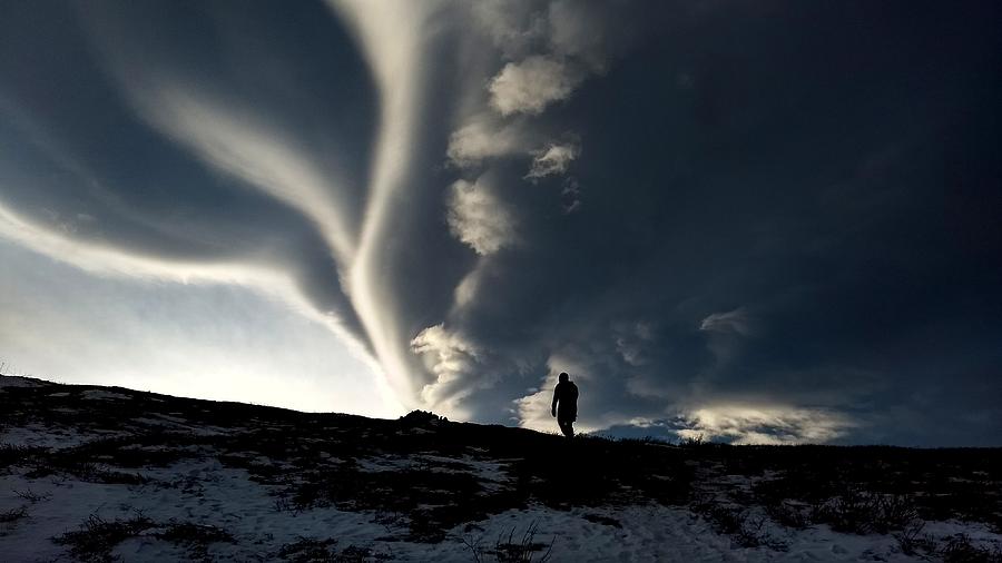 Hiking Into Alaskan Winter Tornado Photograph by Marcus Heerdt