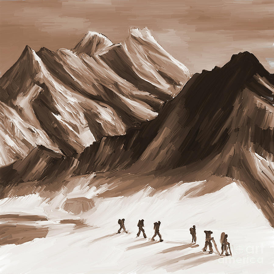 Hiking Mountain  Painting by Gull G