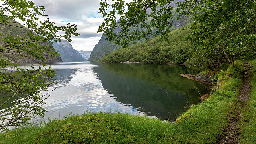 Hiking The Old Postal Road By The Naeroyfjord, Norway Photograph