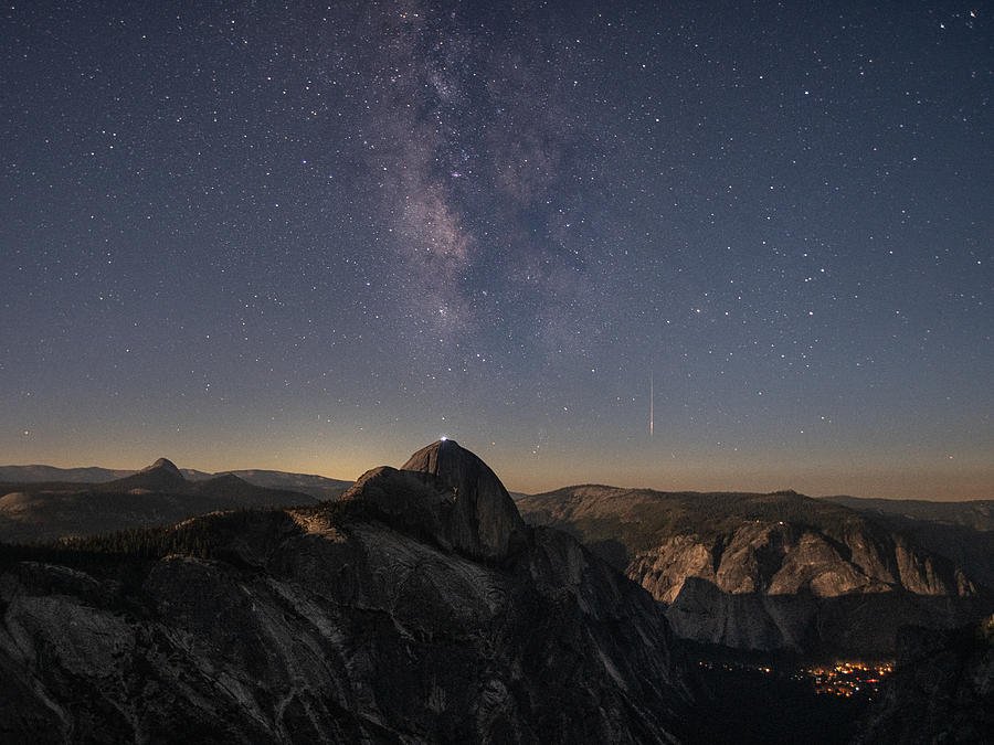 Yosemite National Park Photograph - Hiking To Half Dome At Starry Night by April Xie