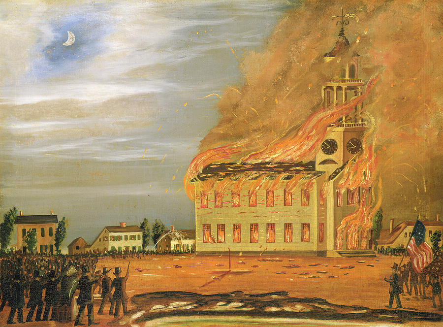 Hilling: Church Burning, C1854 Painting by John Hilling