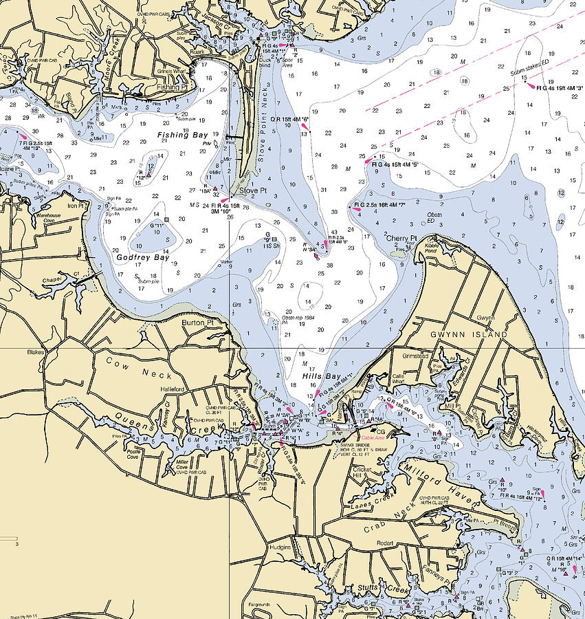 Hills Bay-virginia Nautical Chart Mixed Media by Sea Koast | Pixels