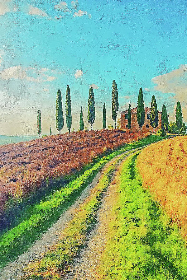 Hills of Tuscany - 28 Painting by AM FineArtPrints