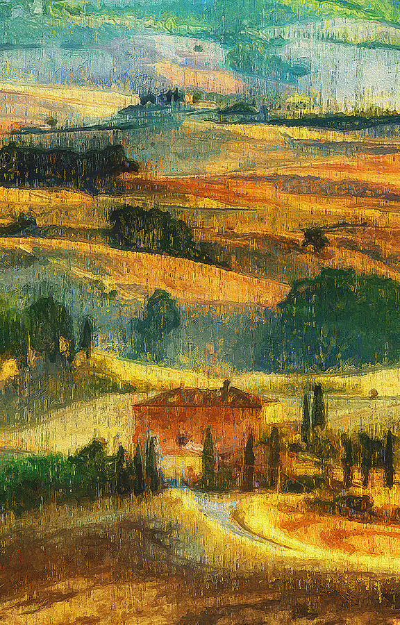 Hills of Tuscany - 29 Painting by AM FineArtPrints