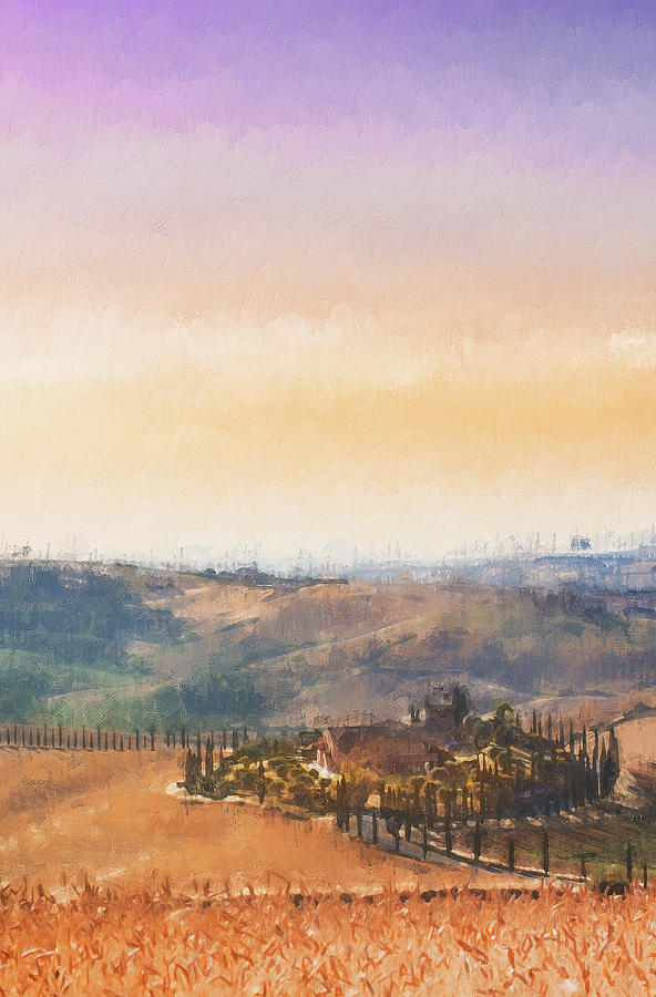 Hills of Tuscany - 35 Painting by AM FineArtPrints