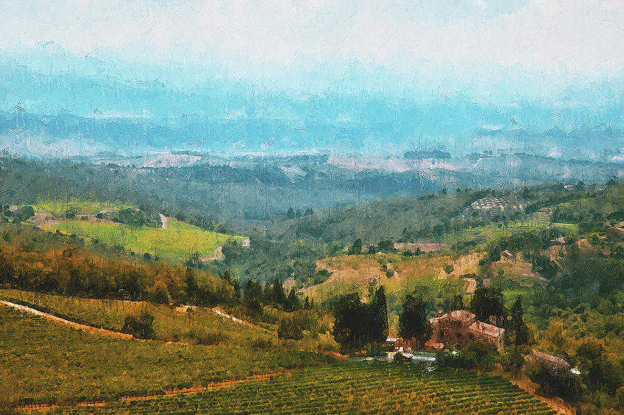 Hills of Tuscany - 36 Painting by AM FineArtPrints
