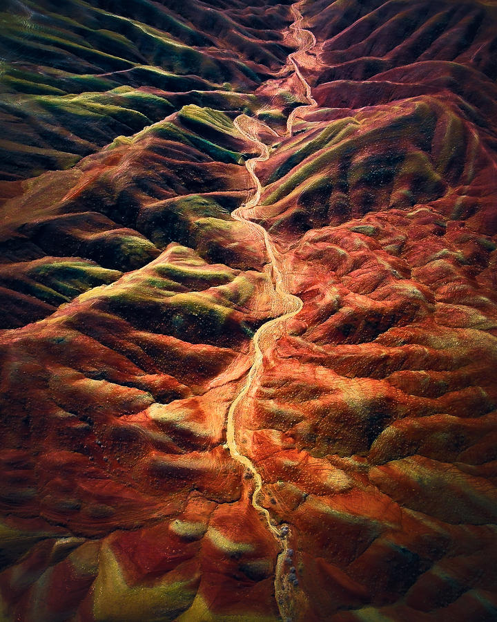 Dragon Photograph - Hills Texture by Majid Behzad