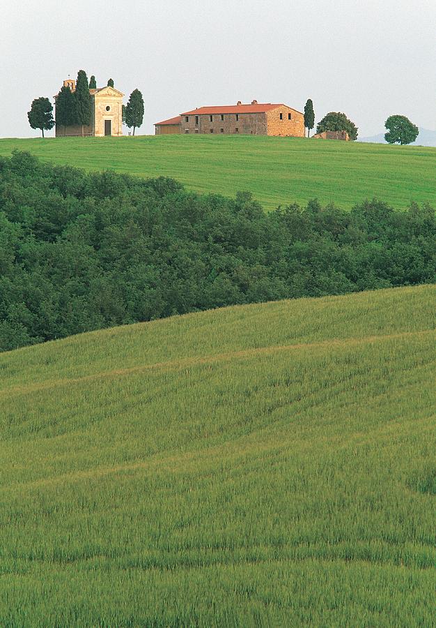 Hillside Chapel, Tuscany, Italy Photograph by Walter Bibikow