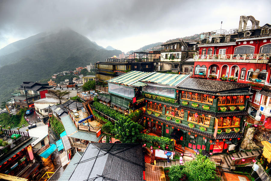 Cityscape Photograph - Hillside Teahouses In Jiufen, New by Sean Pavone