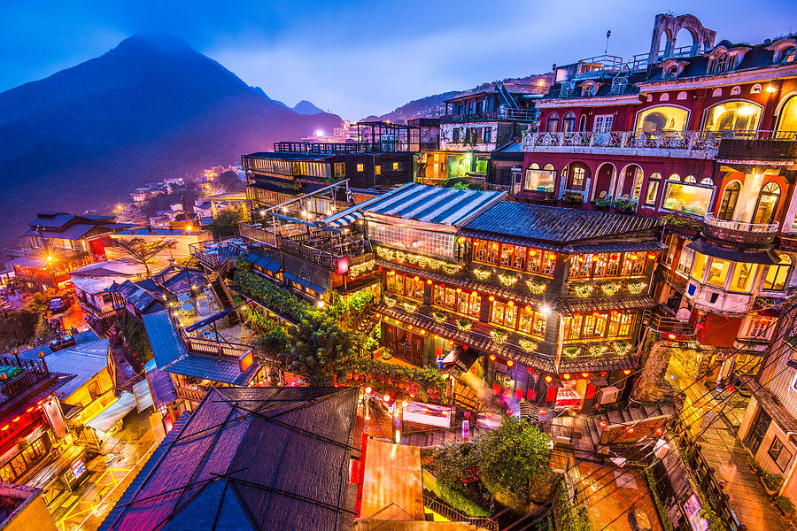 Cityscape Photograph - Hillside Teahouses In Jiufen, Taiwan by Sean Pavone