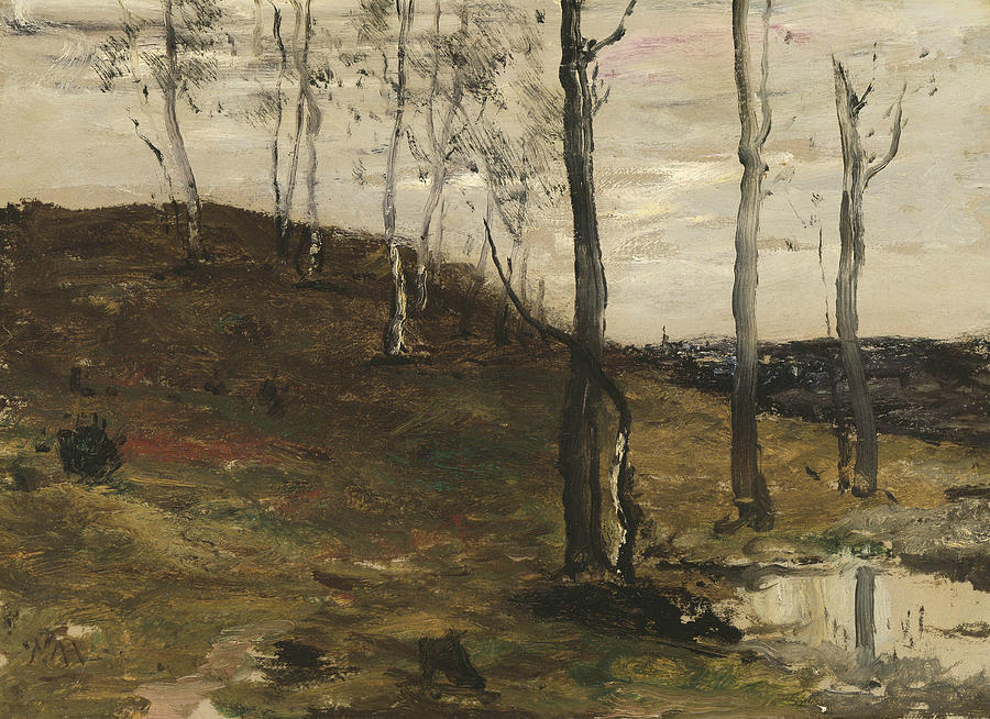 Hillside with Trees Painting by William Morris Hunt