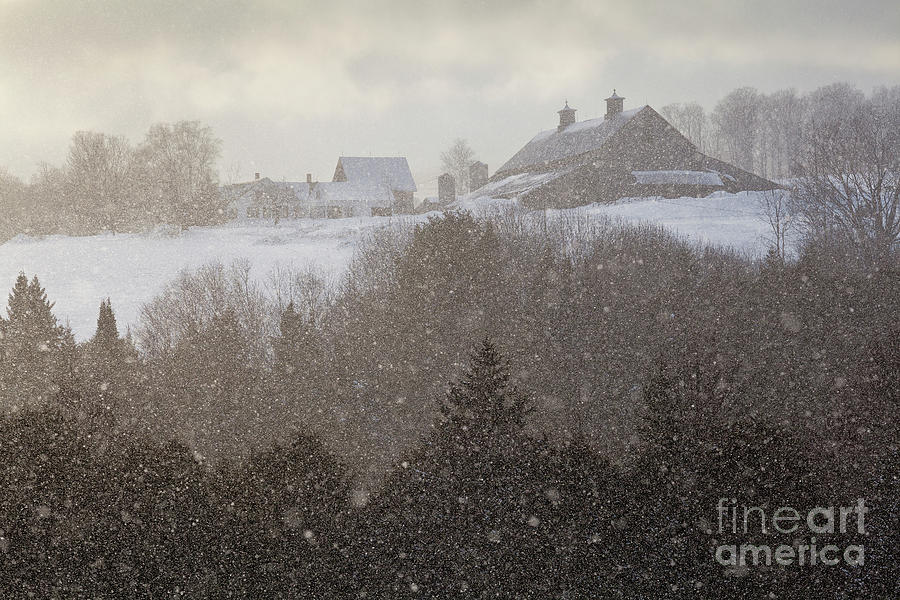 Hilltop Farm Snow Squall Photograph by Alan L Graham