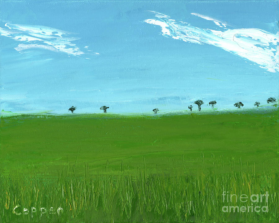 Hilltop Treeline Painting by Robert Coppen