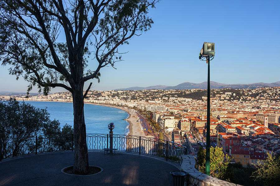 Hilltop View of Nice City in France Photograph by Artur Bogacki