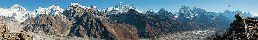Himalaya Everest Mega Panorama Snow Photograph by Fotovoyager