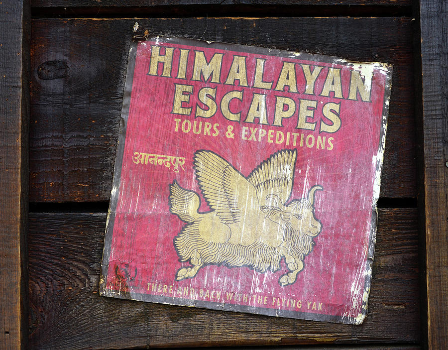 Sign Photograph - Himalayan Escapes sign by David Lee Thompson