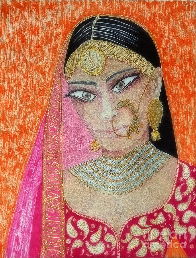 Hindu Beauty Painting by Jayne Somogy