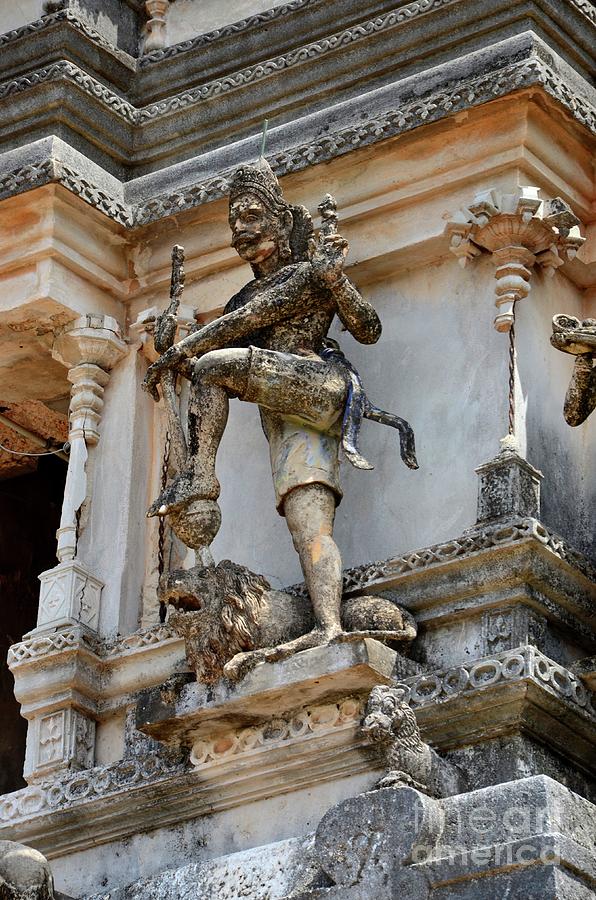 Hindu god figure sculpture on tower pagoda at Maviddapuram Kandaswamy Temple Jaffna Sri Lanka Photograph by Imran Ahmed