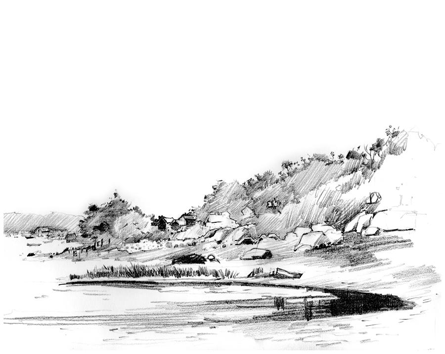 Hingham Bay  Drawing by P Anthony Visco