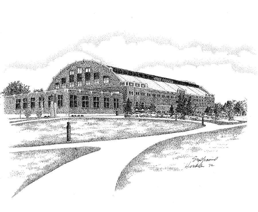 Hinkle Fieldhouse, Butler University, Indianapolis, Indiana Drawing by Stephanie Huber