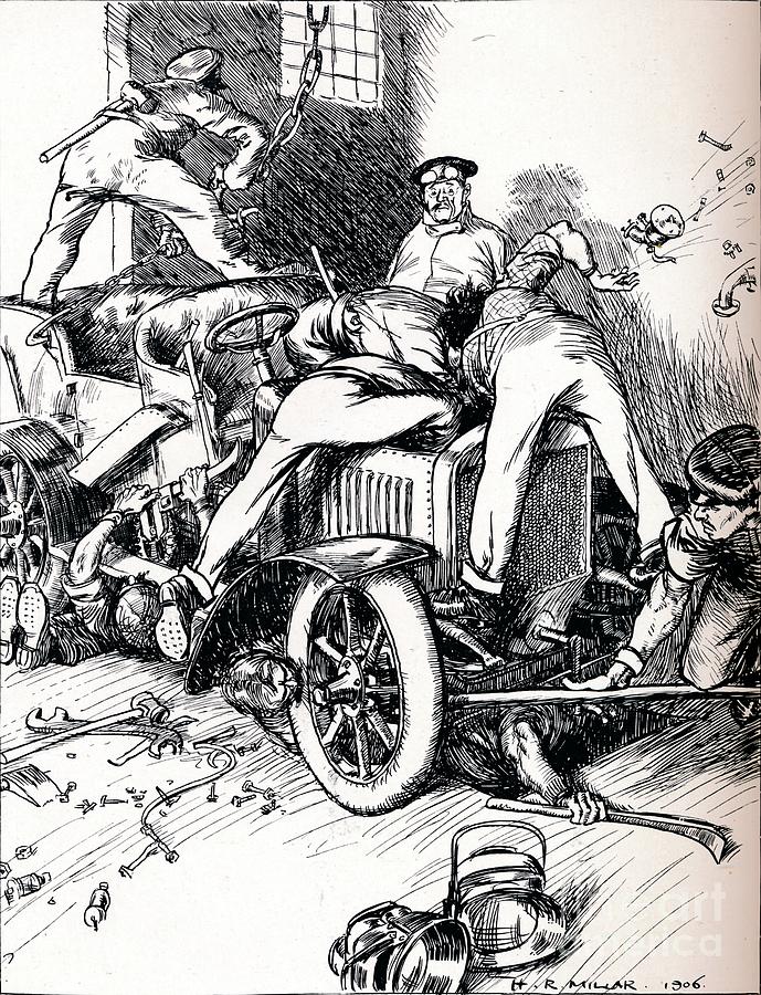 Hints To Motorists, 1906. Artist Harold Drawing by Print Collector