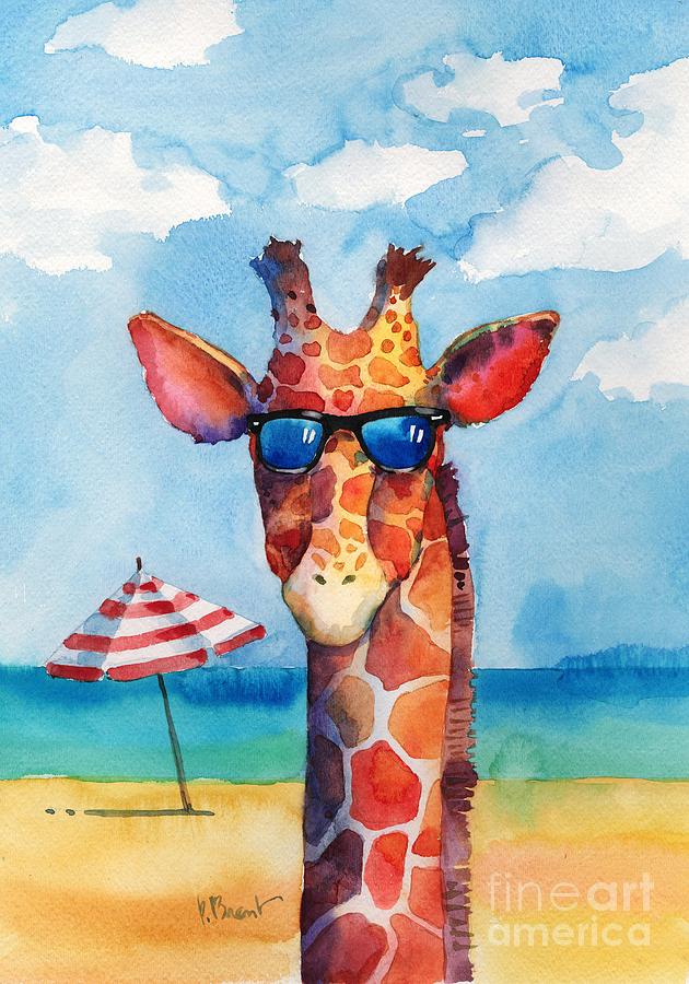 Beach Painting - Hip Shades - Giraffe by Paul Brent