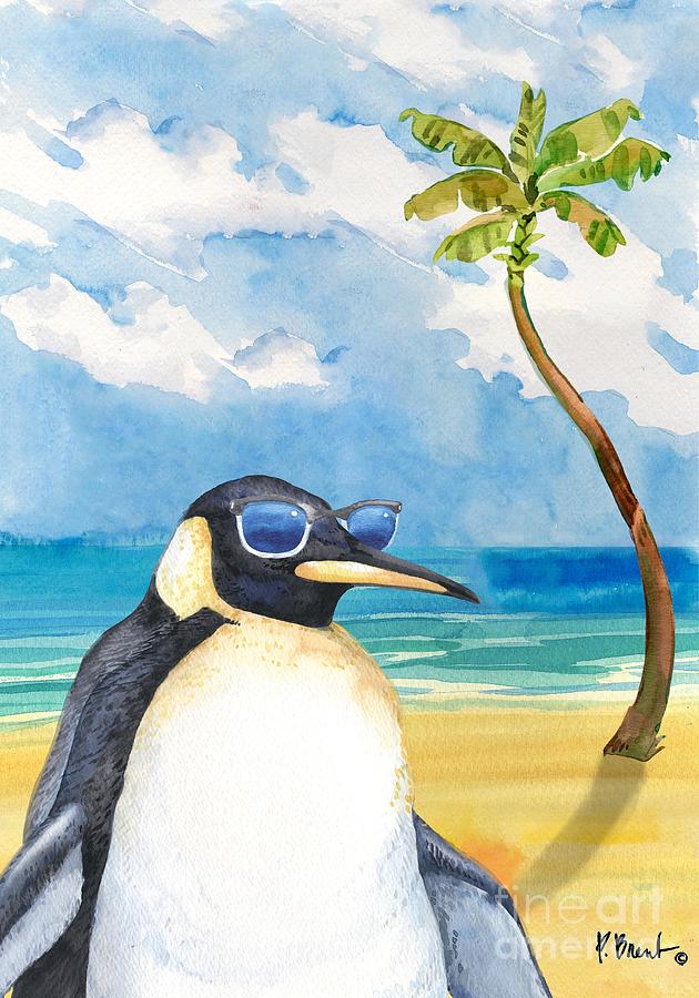 Hip Shades - Penguin Painting by Paul Brent