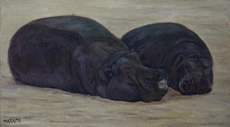 Hippopotamus Painting by Masami IIDA