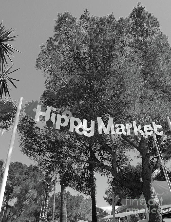Hippy Market bw Ibiza Photograph by Eddie Barron