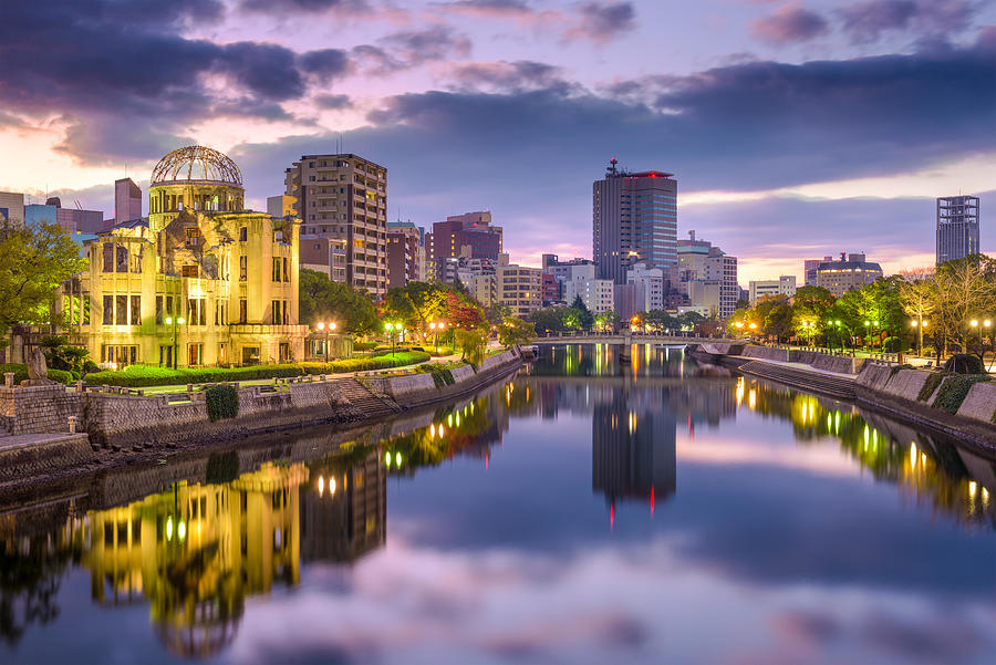 Landscape Photograph - Hiroshima, Japan Cityscape by Sean Pavone